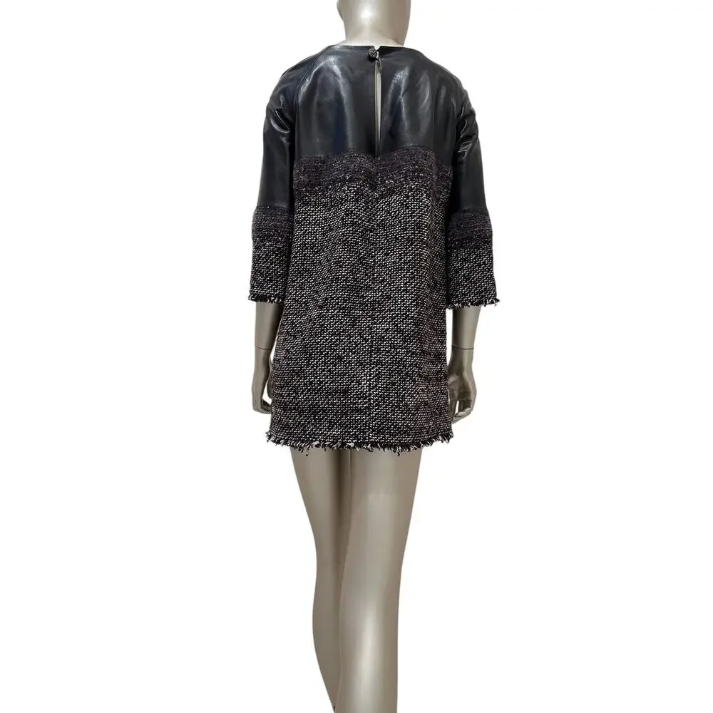 Chanel Tweed & Leather Dress Sz/36